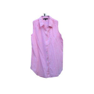 White and Pink Striped Shirt Vest- Size L