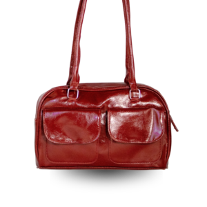 Maroon leather shoulder bag